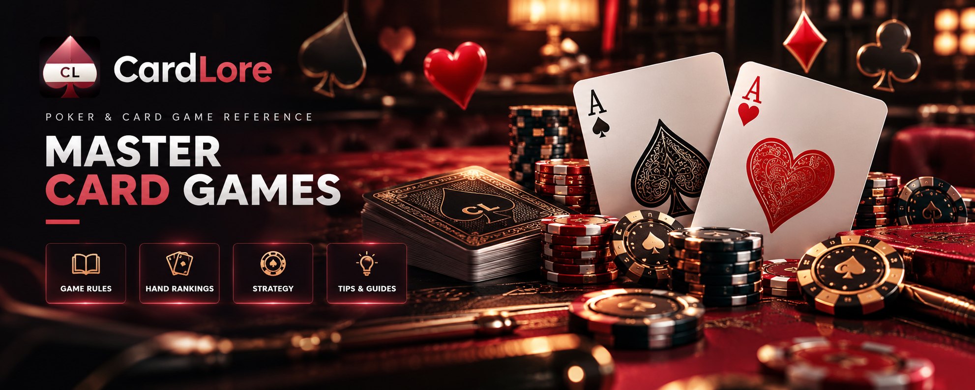 CardLore &mdash; poker and card game reference: game rules, hand rankings, strategy and guides